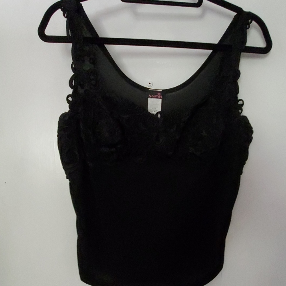 Black top with Embroidery one size